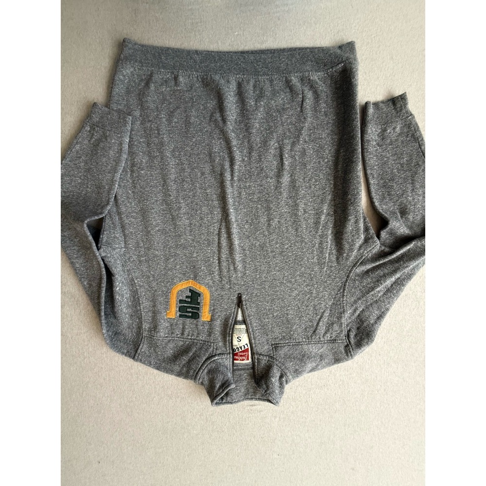 League Triblend Sweats Heather Gray Quarter Zip Pullover Sweatshirt Mens Small